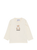 Moschino T-shirt manica lunga unisex neonato con orsetto beige