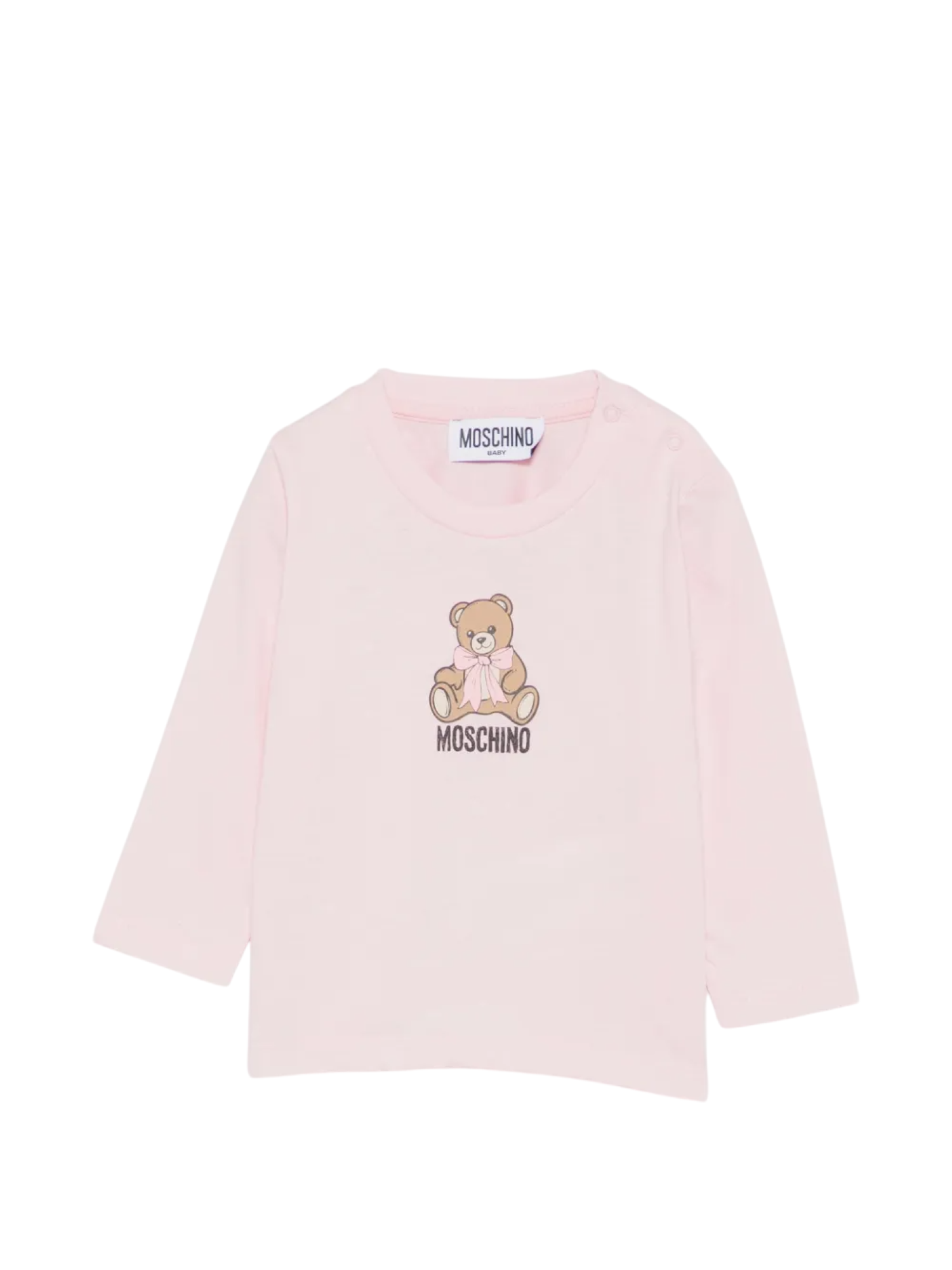 Moschino T-shirt manica lunga unisex neonato con orsetto rosa MTO014LAA10 50209 MOSCHINO 