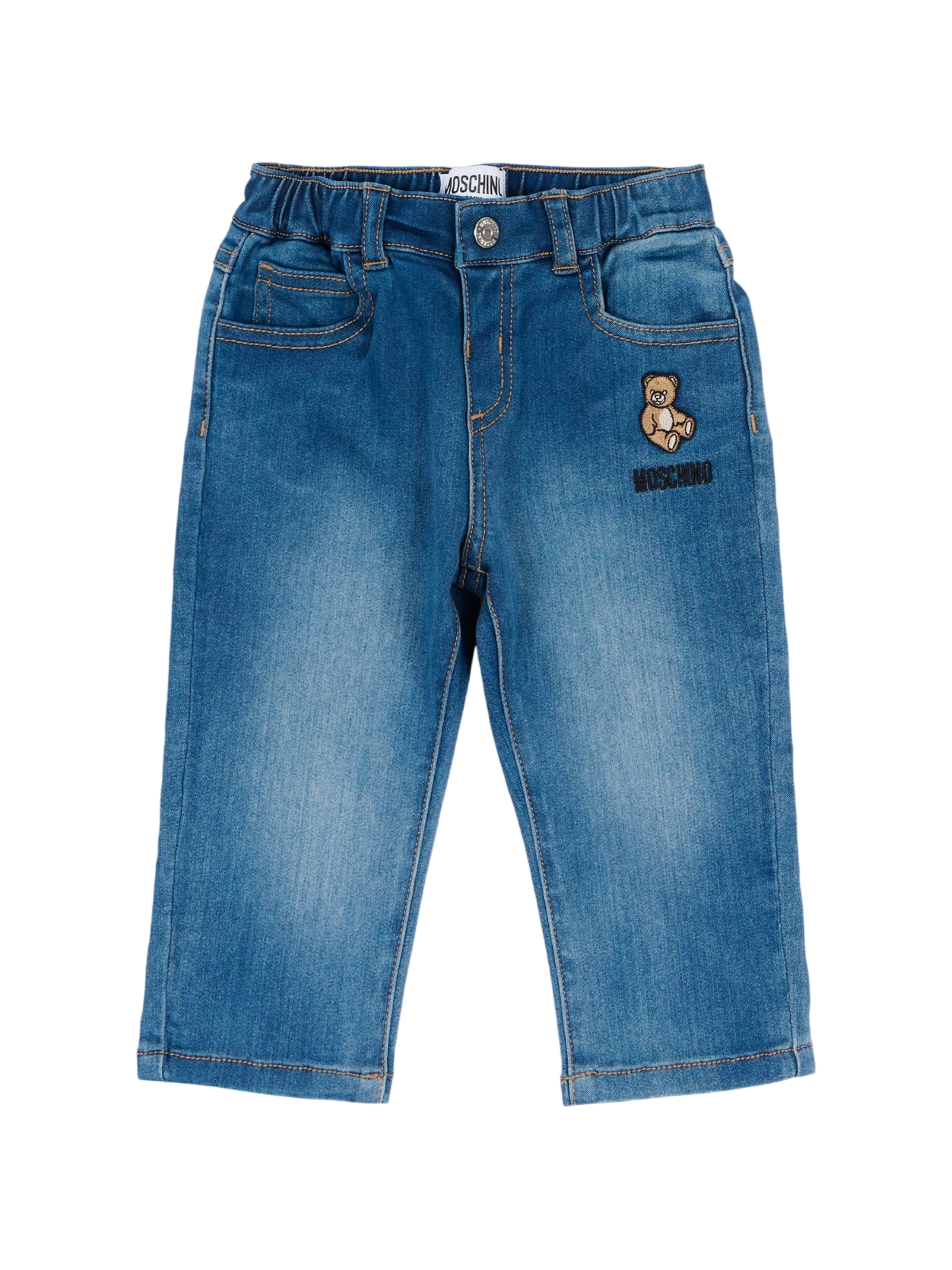 Moschino jeans unisex neonato slim con orsetto lavaggio medio MUP065LXE43 40332 MOSCHINO 
