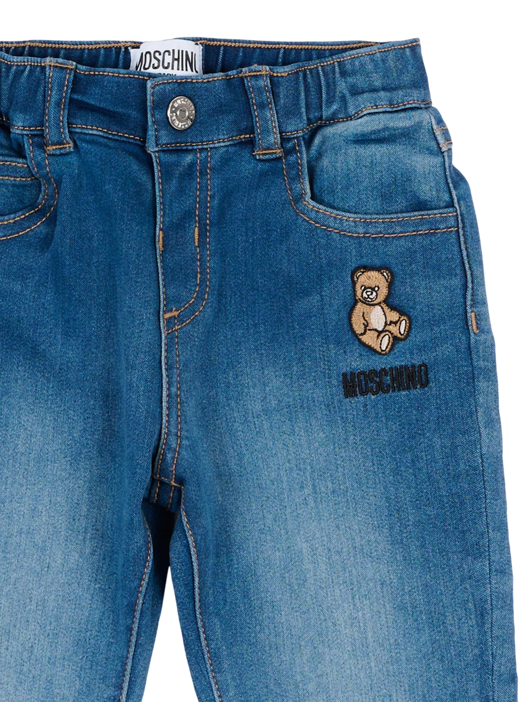 Moschino jeans unisex neonato slim con orsetto lavaggio medio MUP065LXE43 40332 MOSCHINO 