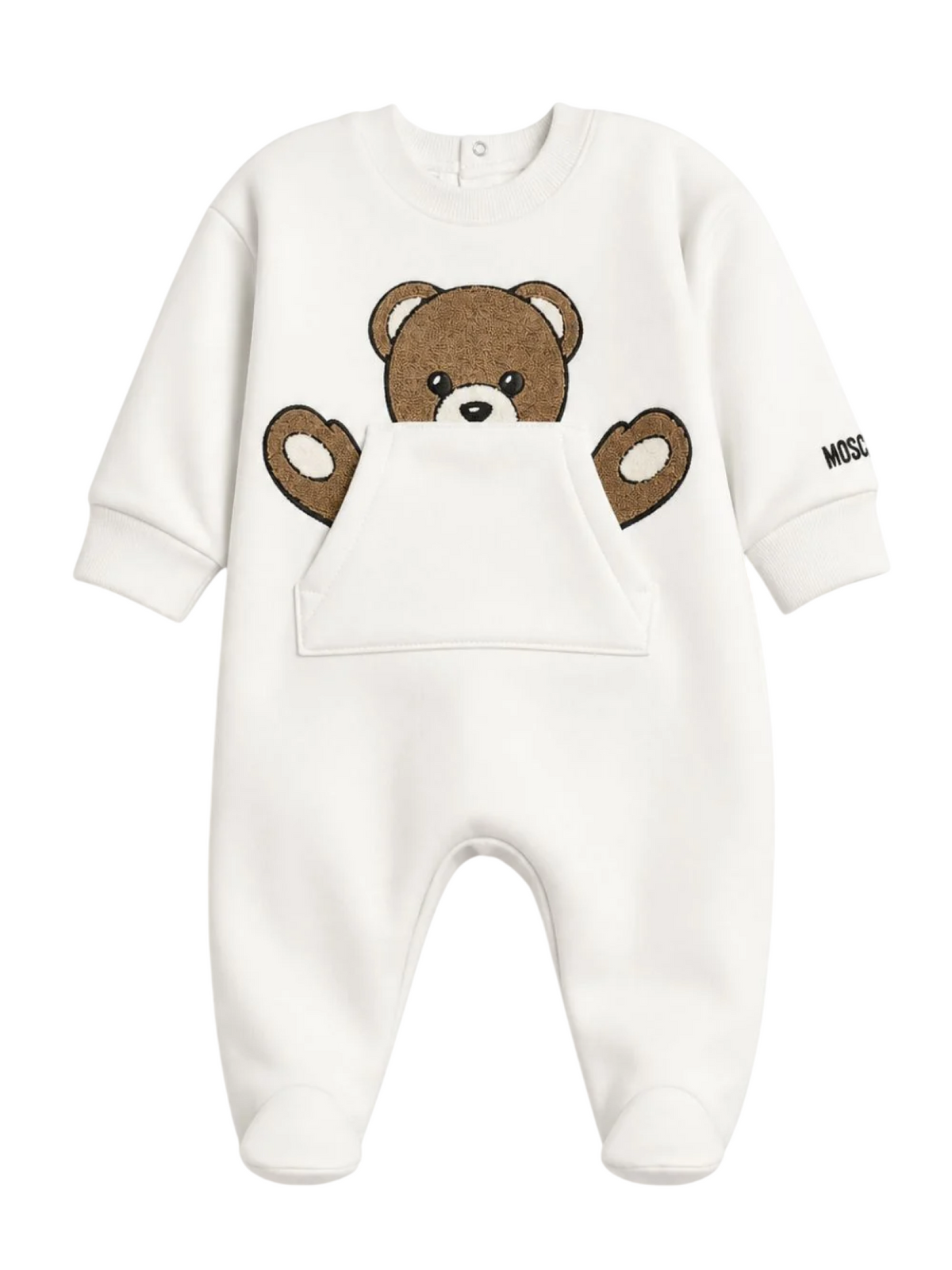 Moschino tutina con piedini neonato con orsetto Toy panna MUY09HLCA93 10063 MOSCHINO 