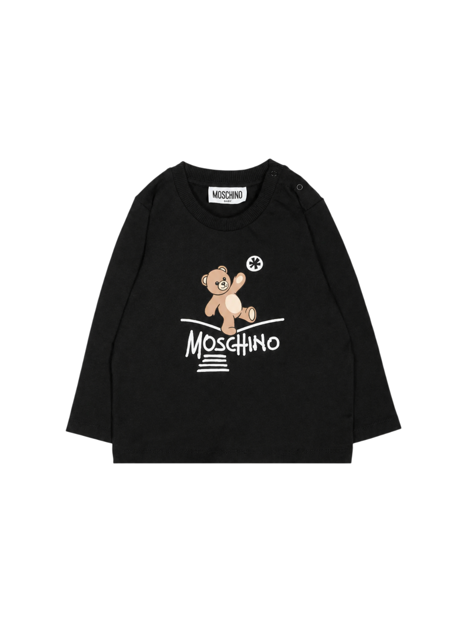 Moschino felpa neonato in cotone felpato stampa orsetto nero MVF060LCA83 60100 MOSCHINO 