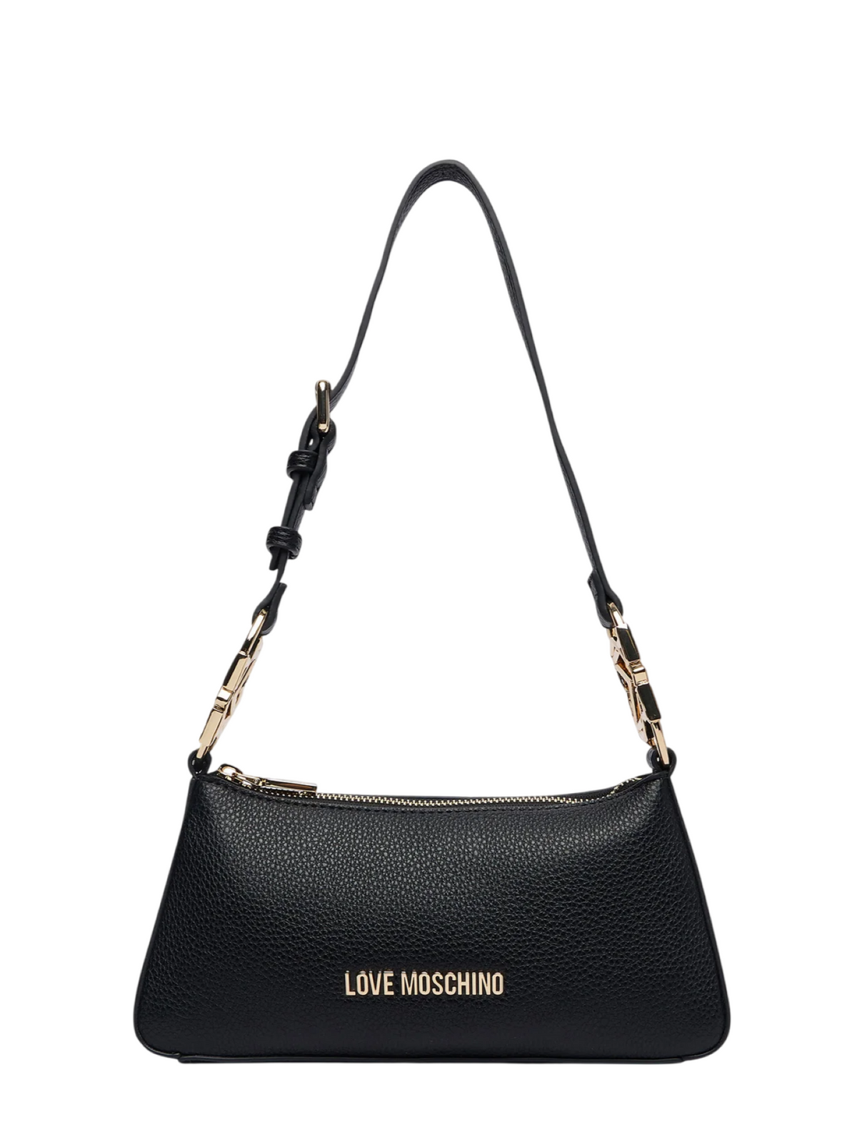 Love Moschino borsa a tracolla in ecopelle martellata nero oro JC4007PP1P-LB0 000 MOSCHINO LOVE 