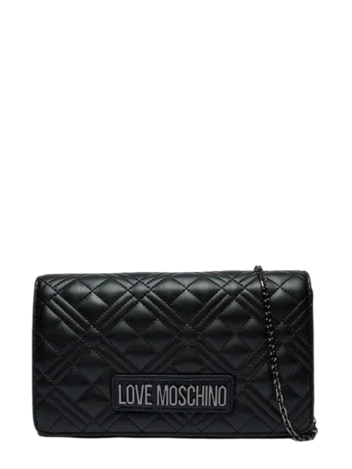Love Moschino borsa a tracolla donna in ecopelle trapuntata nero argento JC4079PP1P-LA0 00B MOSCHINO LOVE 