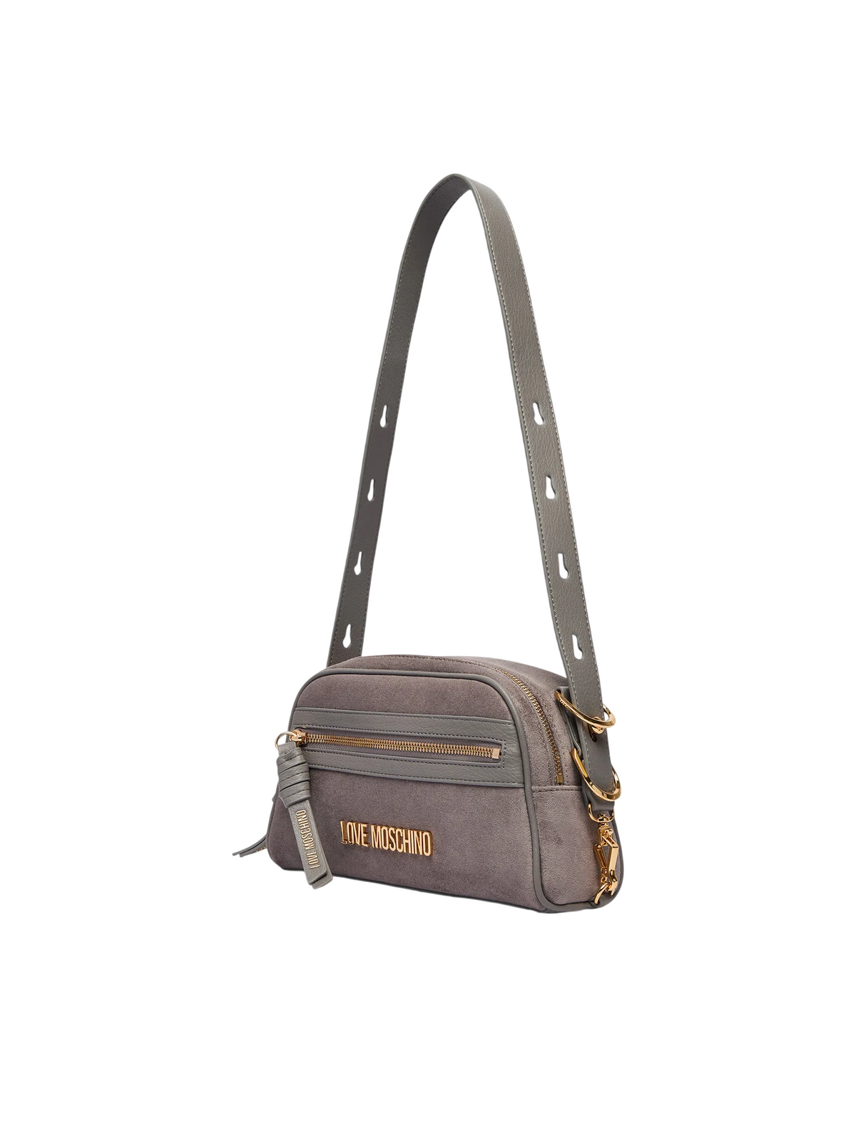 Love Moschino borsa a tracolla donna in velour grigio oro JC4094PP1P-LD1 01A MOSCHINO LOVE 