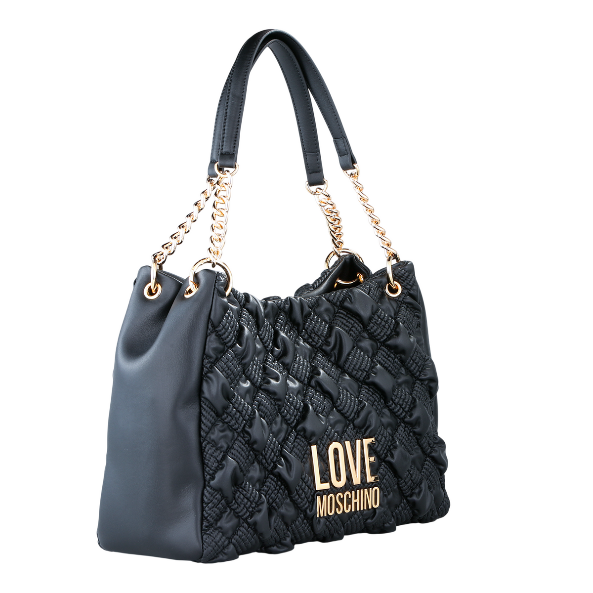 Love Moschino borsa tote a spalla in pelle trapuntata nero oro JC4124PP1P-L10 00A MOSCHINO LOVE 