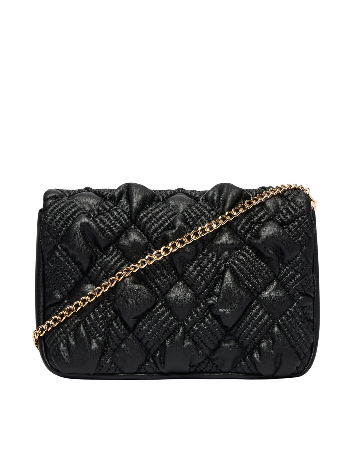 Love Moschino borsa a tracolla donna in pelle con placca logo nero oro JC4131PP1P-L10 00A MOSCHINO LOVE 