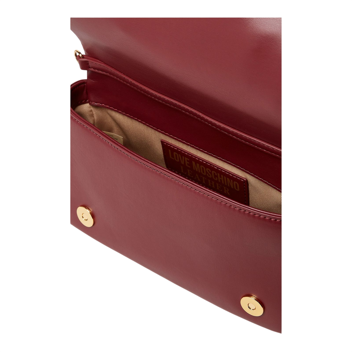 Love Moschino borsa a tracolla donna in pelle con placca logo bordeaux oro JC4131PP1P-L10 55A MOSCHINO LOVE 