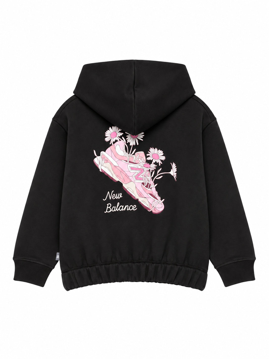 New Balance felpa bambina con cappuccio cotone felpato nero LAKG0498 BK NEW BALANCE 