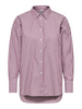 Only camicia donna manica lunga in cotone a righe borgogna bianco