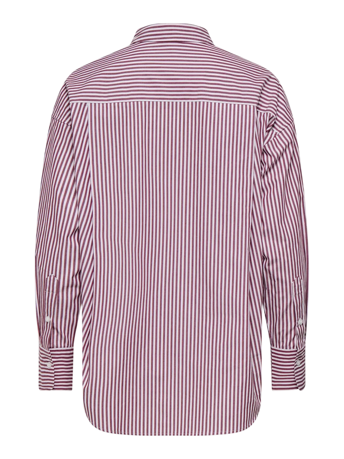 Only camicia donna manica lunga in cotone a righe borgogna bianco 15381158 FIG-CLOUD DANCER ONLY 