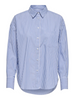 Only camicia donna manica lunga in cotone a righe celeste bianco