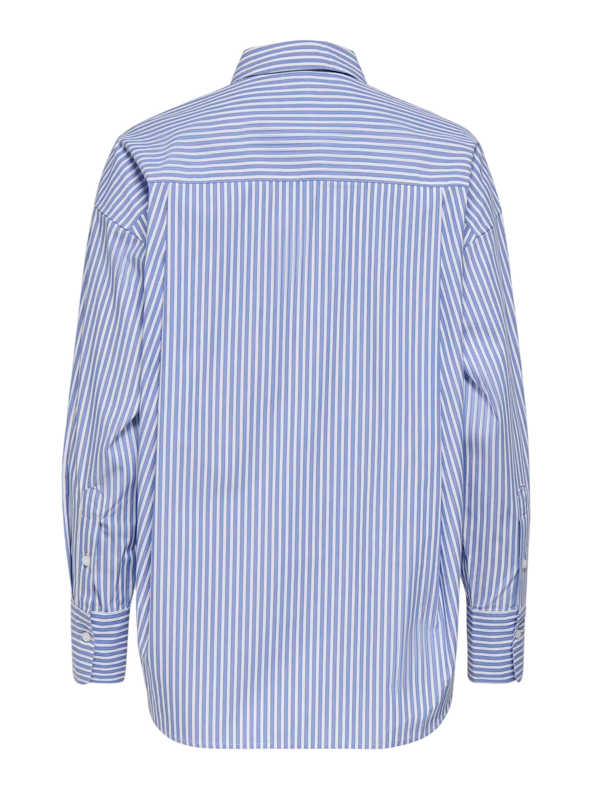 Only camicia donna manica lunga in cotone a righe celeste bianco 15381158 SERENITY-CLOUD DANCER ONLY 