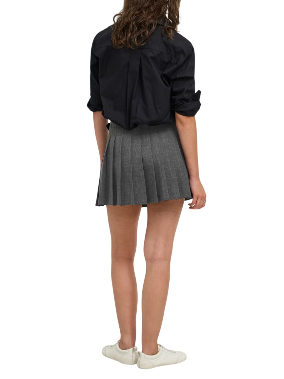 Only gonna corta a pieghe in fantasia check grigio 15383035 DARKGREY MEL-BLACK ONLY 