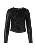 Patrizia Pepe T-shirt bambina in ciniglia lurex nero