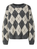 pcalva loose oneck check knit