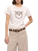 Pinko T-shirt Quentin manica corta con logo Love Birds gioiello marrone
