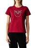 Pinko T-shirt Quentin manica corta con logo Love Birds gioiello marrone