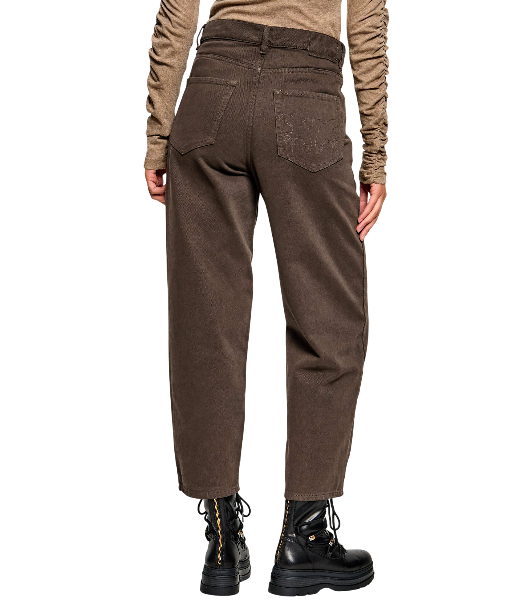 Pinko jeans barrel fit Estelle in denim marrone 103857-A3KU L72 PINKO 