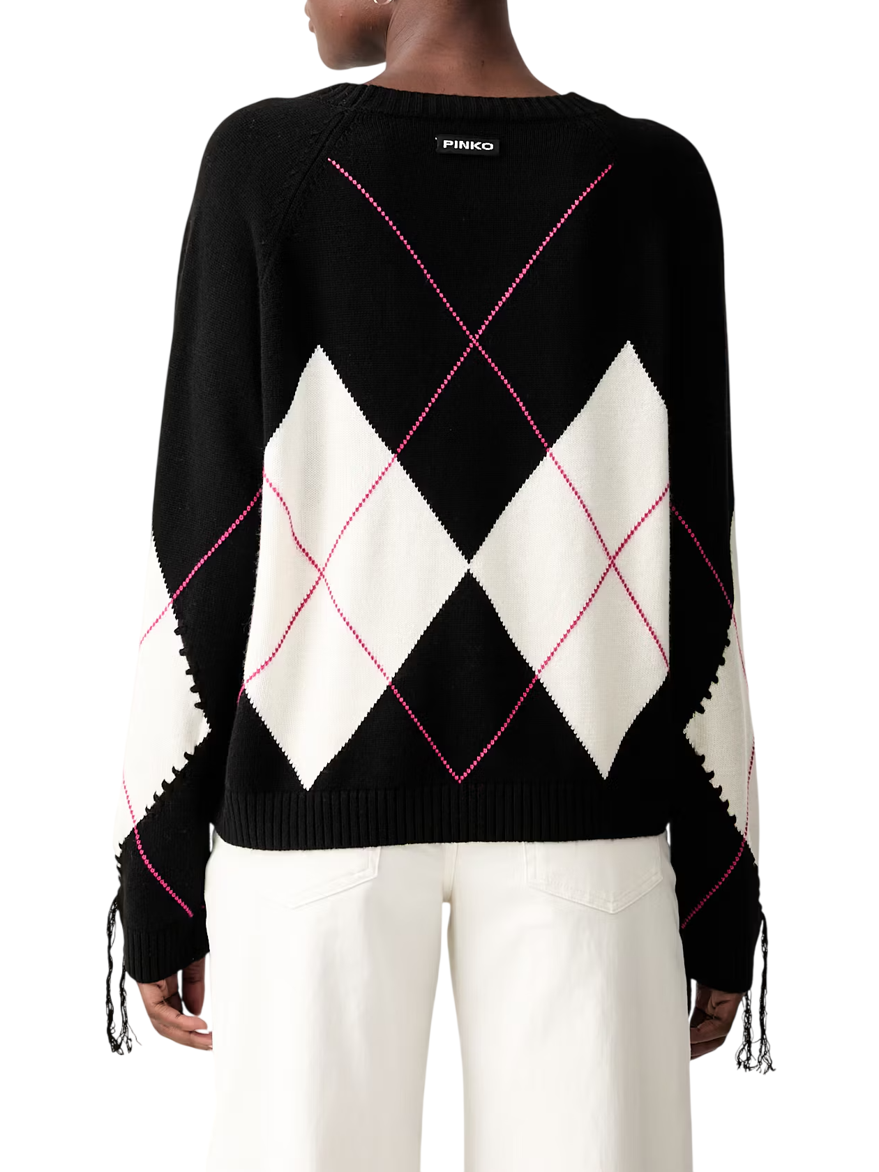 Pinko maglia Berna in lana e cashmere a rombi nero 107377-A3JE ZBF PINKO 