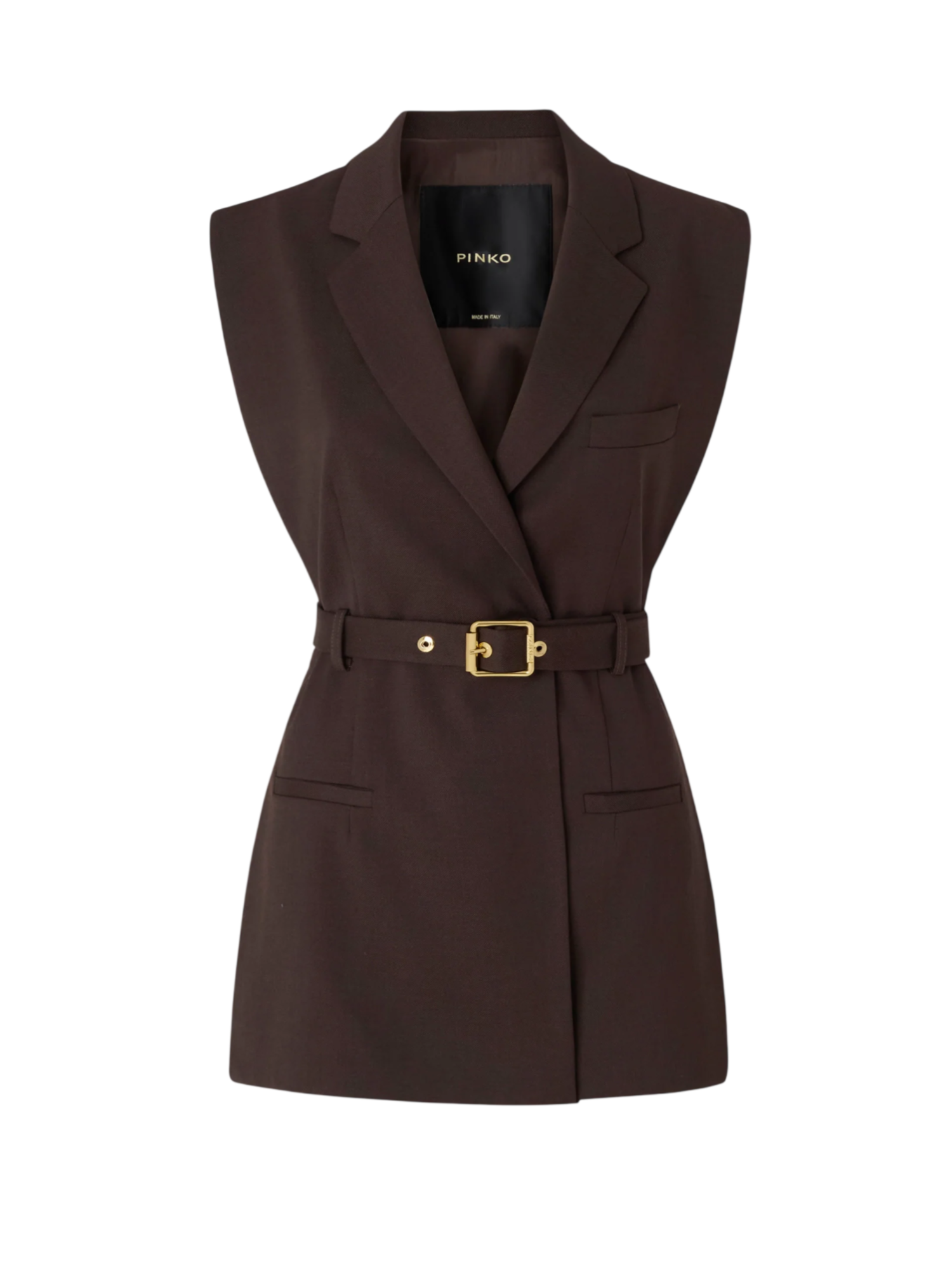 Pinko gilet donna Nuraqus con cintura marrone 107727-A3MS M04 PINKO 
