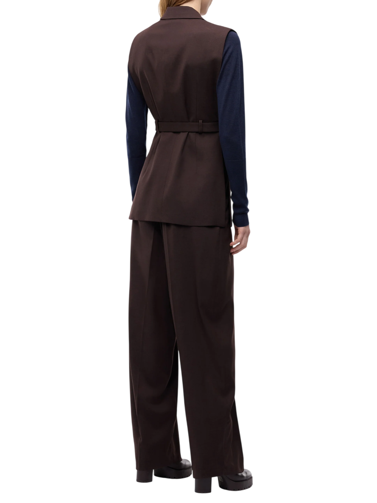 Pinko gilet donna Nuraqus con cintura marrone 107727-A3MS M04 PINKO 