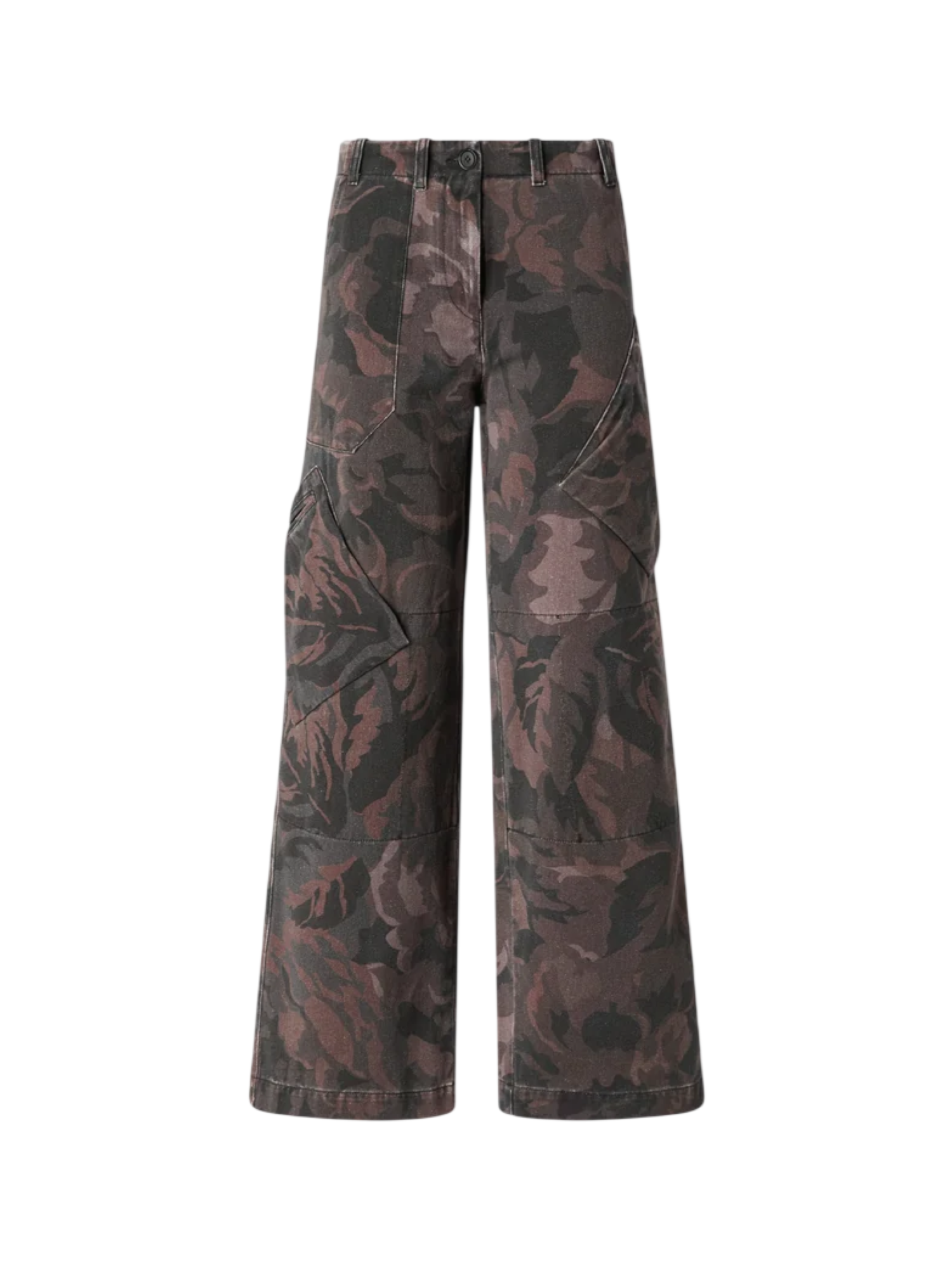 Pinko pantaloni in denim Haiku wide leg camouflage verde 107766-A3NZ SD3 PINKO 