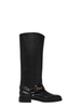 Pinko stivali donna in pelle Cheval con charms nero