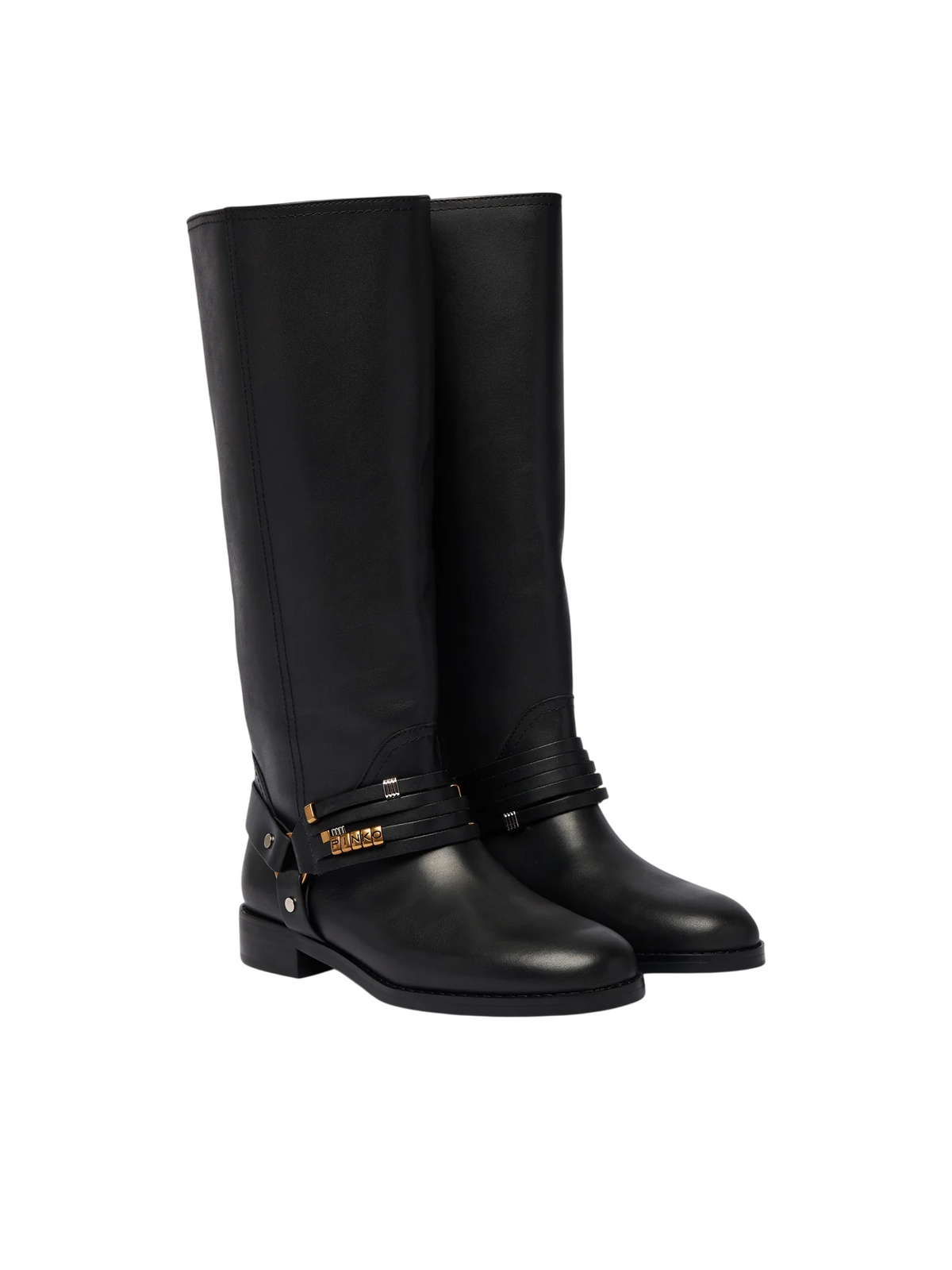Pinko stivali donna in pelle Cheval con charms nero SD0583P001 Z99 PINKO 