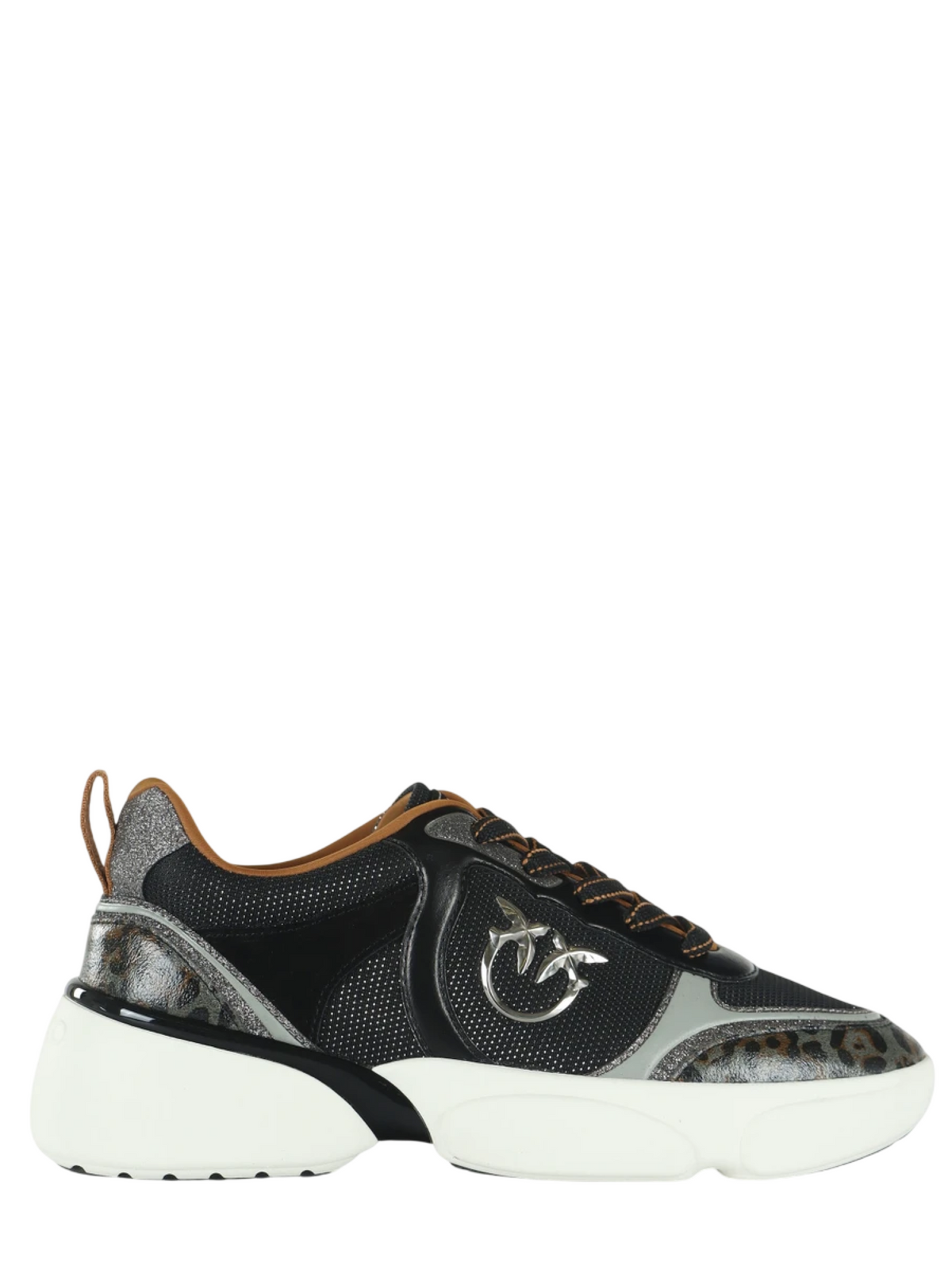 Pinko sneakers donna Alba in tessuto e pelle glitter nero SS0211P181 Z99 PINKO 