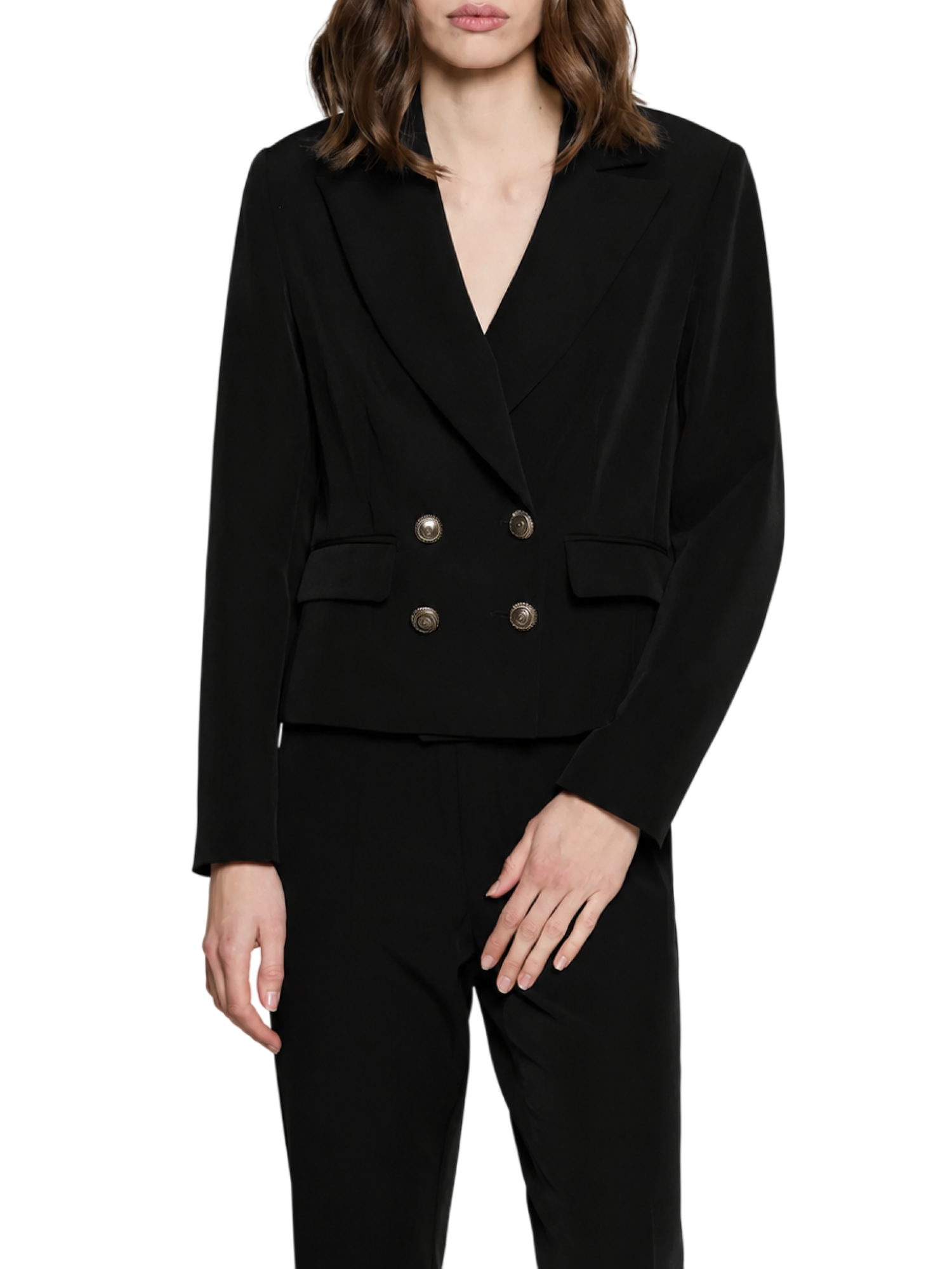 Relish giacca corta doppiopetto donna Attidu nero ATTIDU 1199 RELISH 