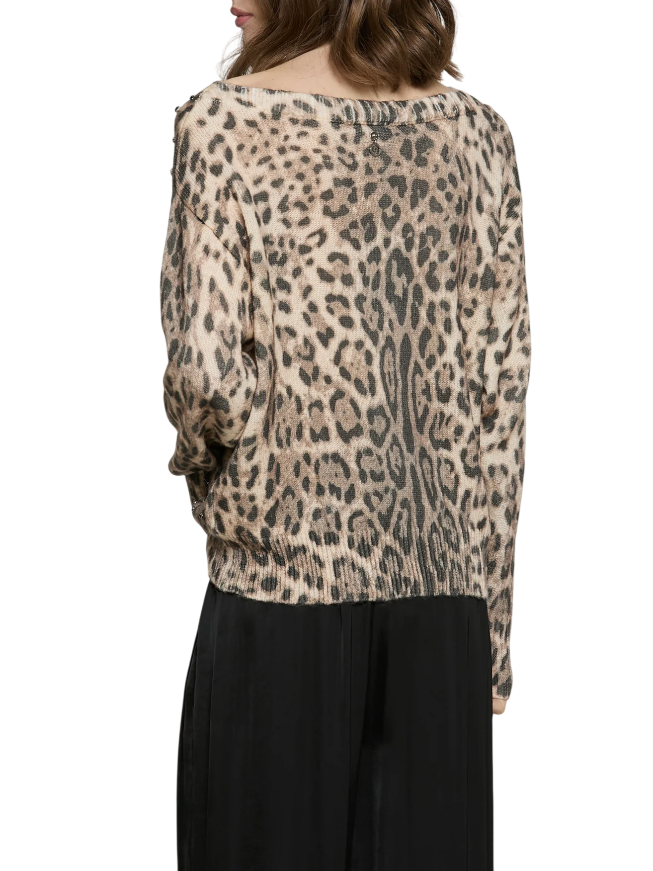 Relish maglia donna Baglio in lana fantasia animalier beige BAGLIO 1903 RELISH 