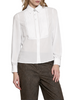 Relish camicia donna Barela con dettaglio plissè bianco latte