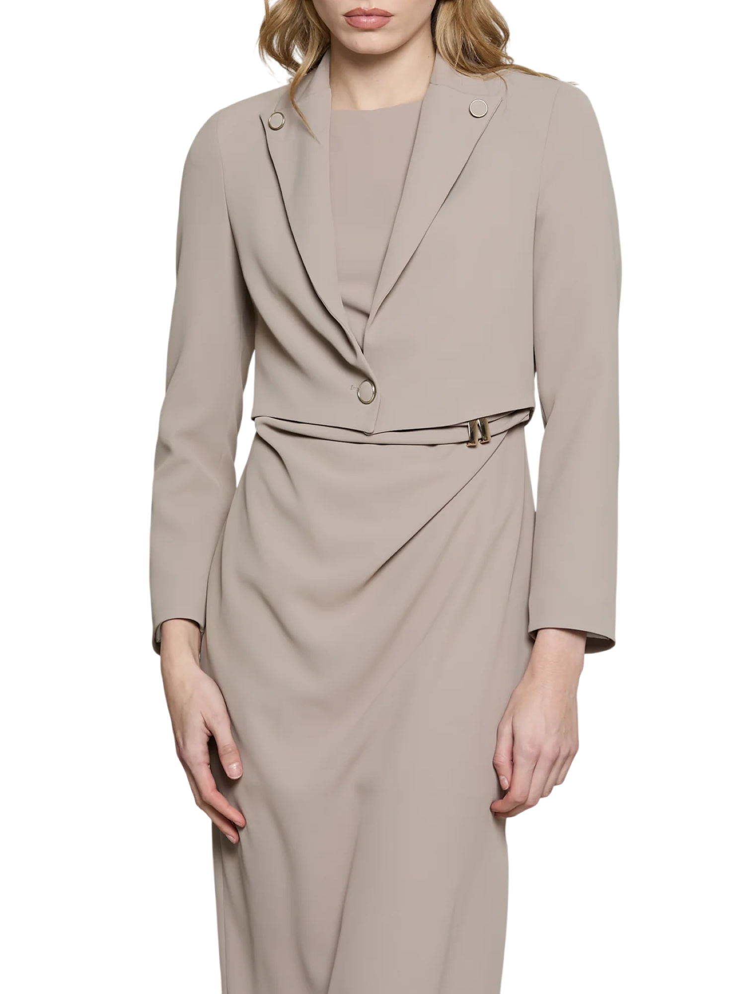 Relish giacca crop Cassellim monopetto donna tortora CASSELLIM 1127 RELISH 