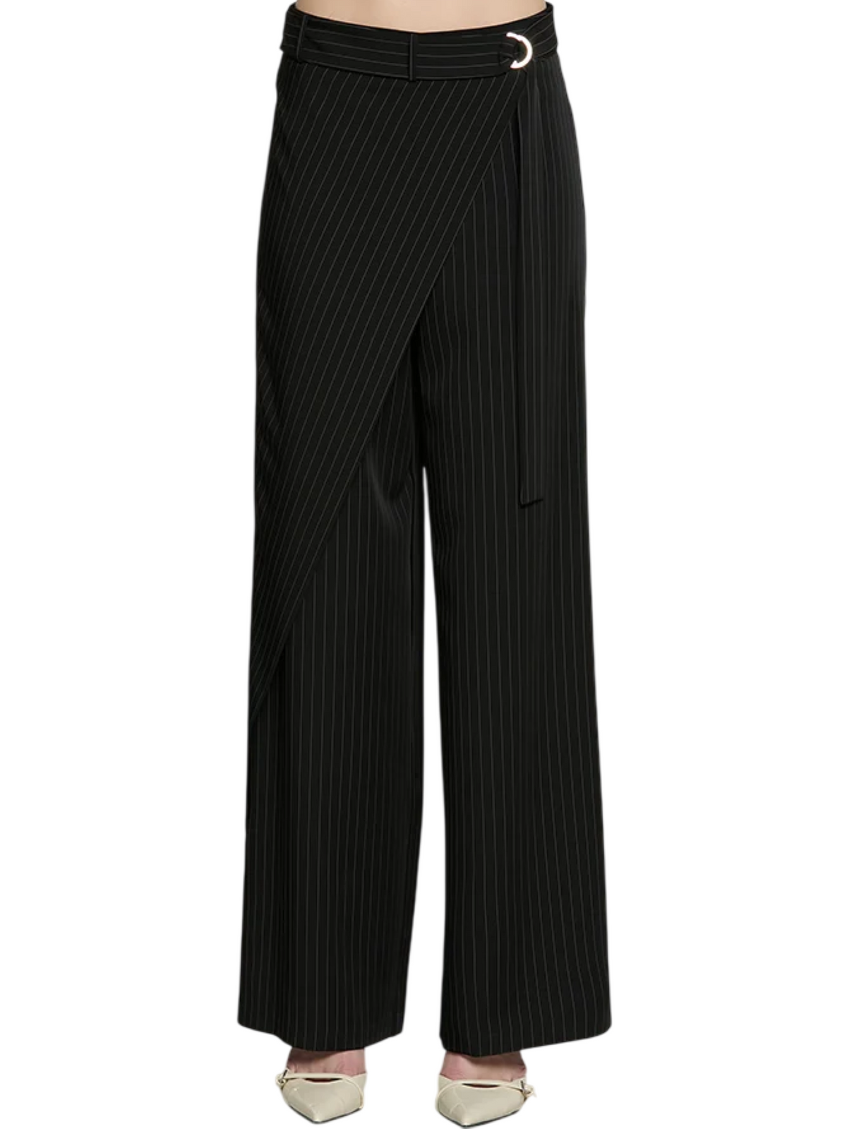 Relish pantaloni palazzo gessati Lennox con pannello nero LENNOX 1199 RELISH 