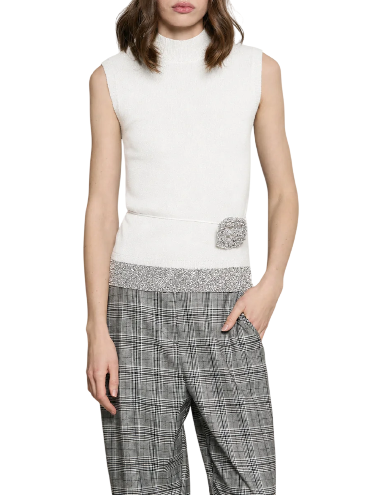 sman.collo alto fondo paillettes+ cint.fiore strass OPERATOR 1101 RELISH 
