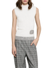 Relish maglia smanicata Operator con cintina panna