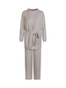 Sandro Ferrone completo donna in maglia cardigan top pantaloni tortora