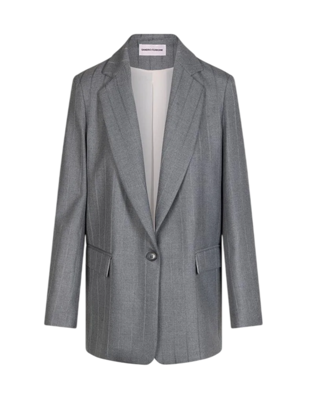 Sandro Ferrone giacca blazer donna trama gessata grigio S25YBGFERRERI GRIGIO Sandro FERRONE 