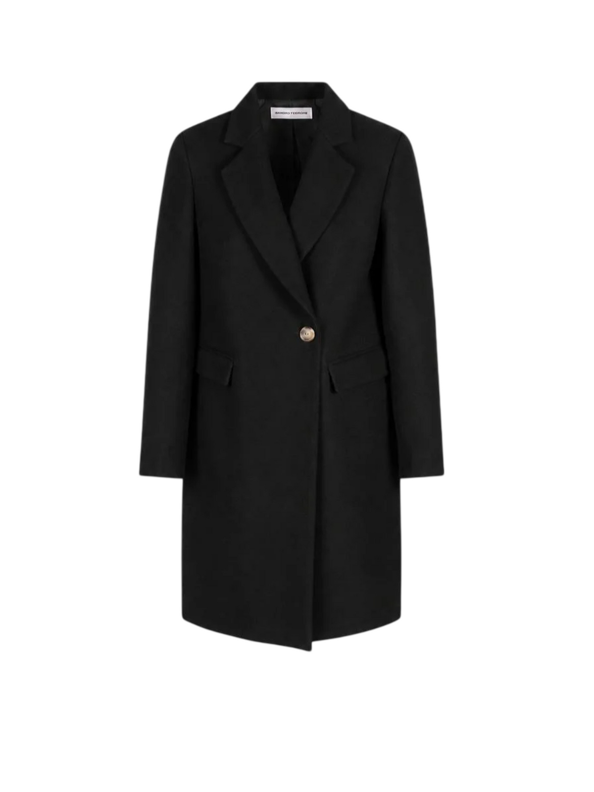 Sandro Ferrone cappotto lungo donna misto lana doppiopetto nero S25YBGFRAZER NERO Sandro FERRONE 