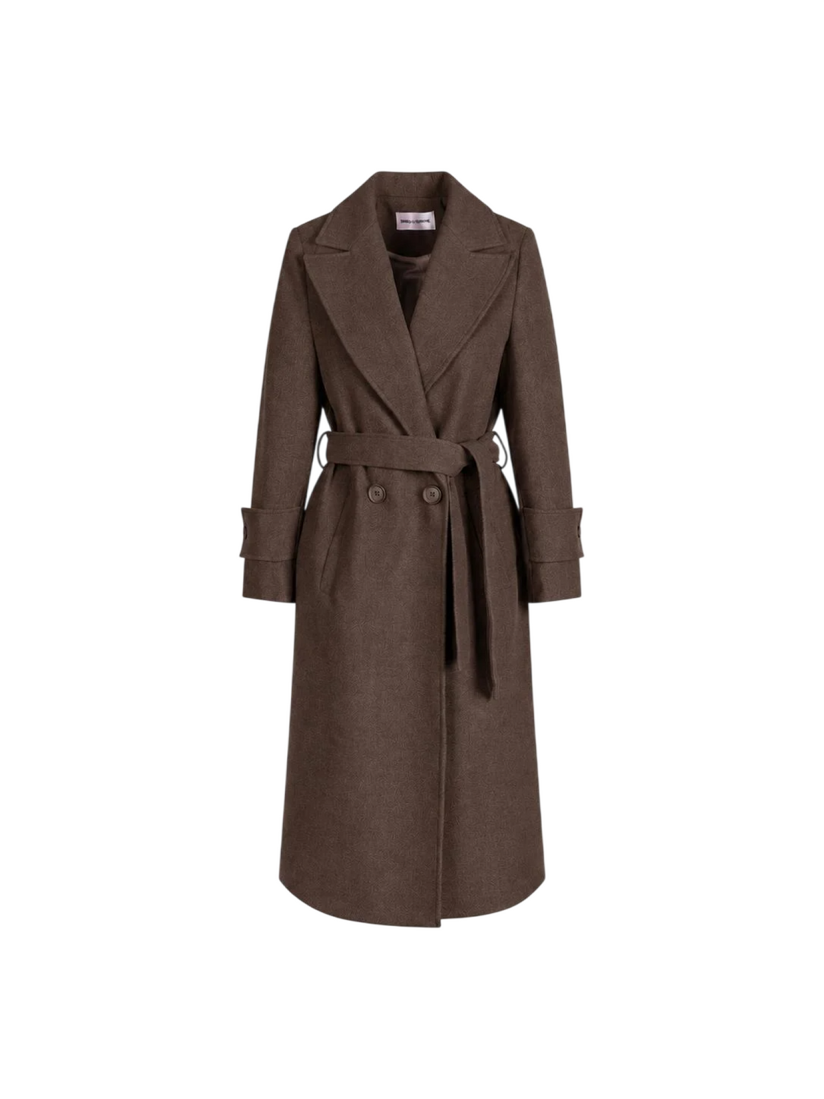 Sandro Ferrone cappotto lungo doppiopetto con cintura marrone S95YBGCESPO CACAO Sandro FERRONE 