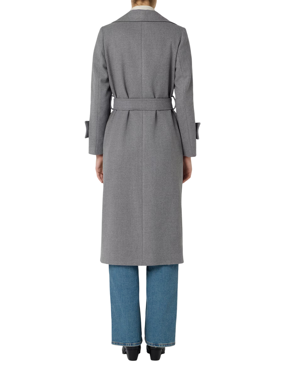 Sandro Ferrone cappotto lungo doppiopetto con cintura grigio melange S95YBGCESPO GRIGIO MEDIO Sandro FERRONE 