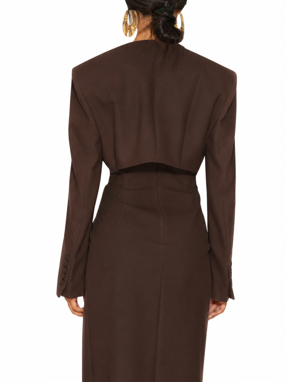 Silence giacca blazer crop Event donna marrone moro GI5391 DARK BROWN SILENCE 