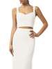 Silence top crop Amber donna bianco latte