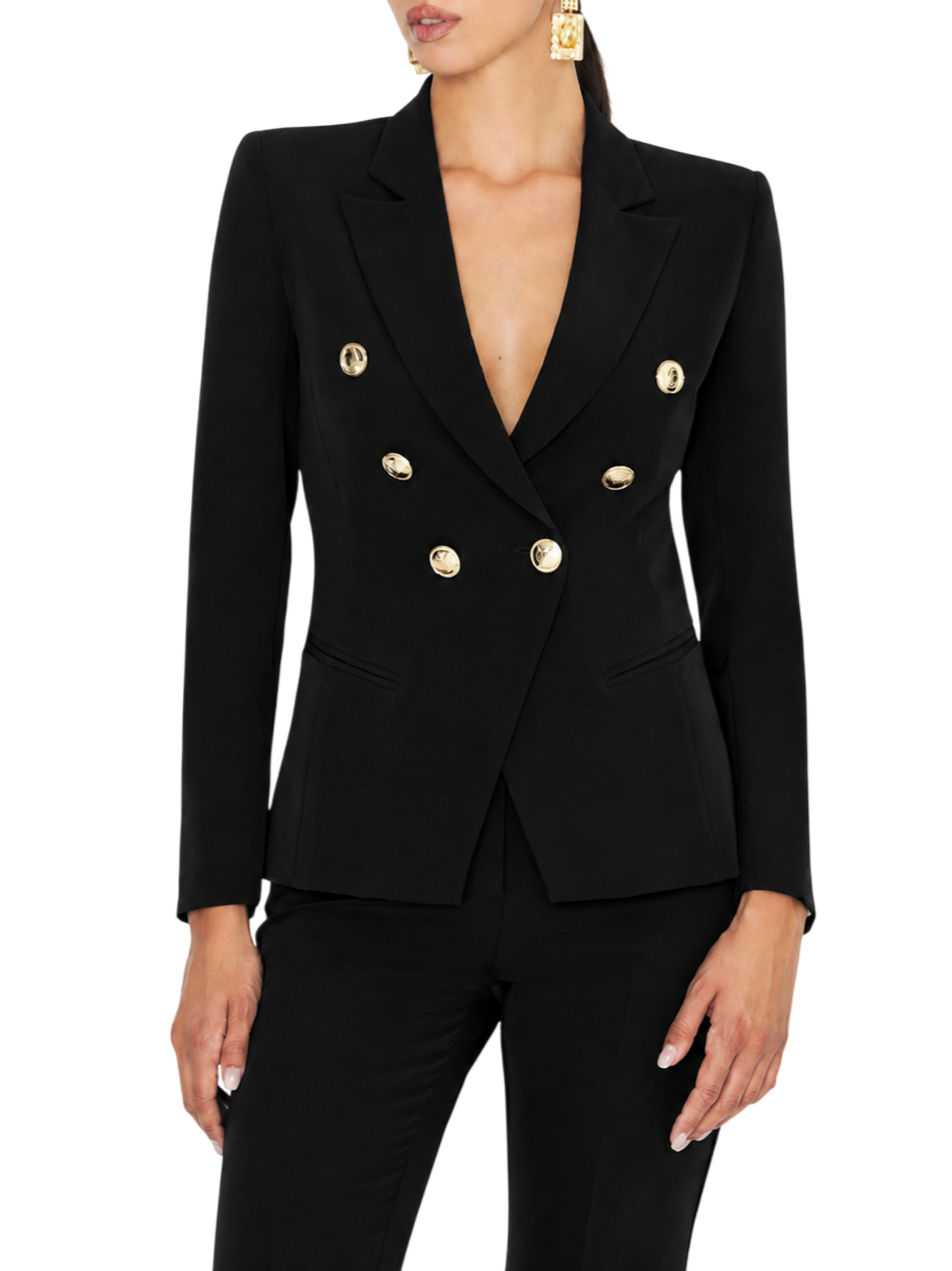 Silence giacca blazer donna doppiopetto Libra nero NPR235AMBER BLACK SILENCE 