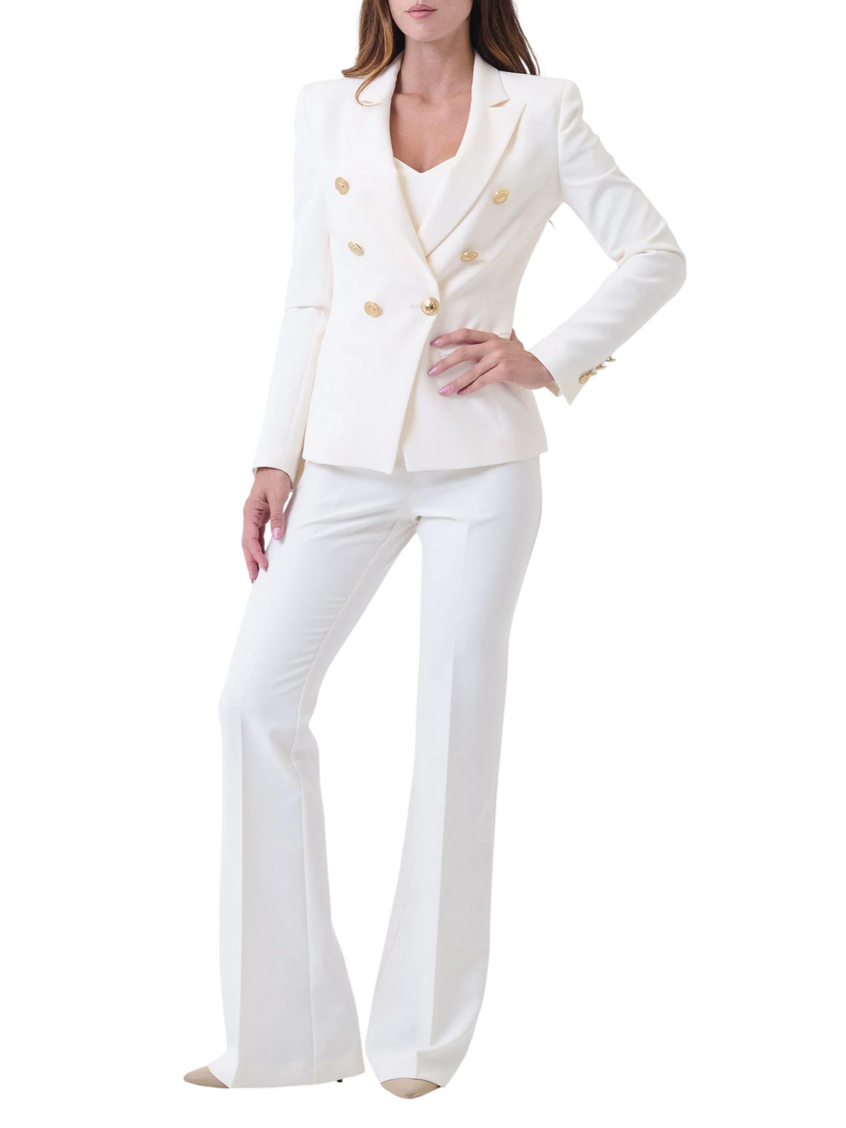Silence pantaloni a zampa Amber donna bianco latte SLPA050AMBER MILK SILENCE 