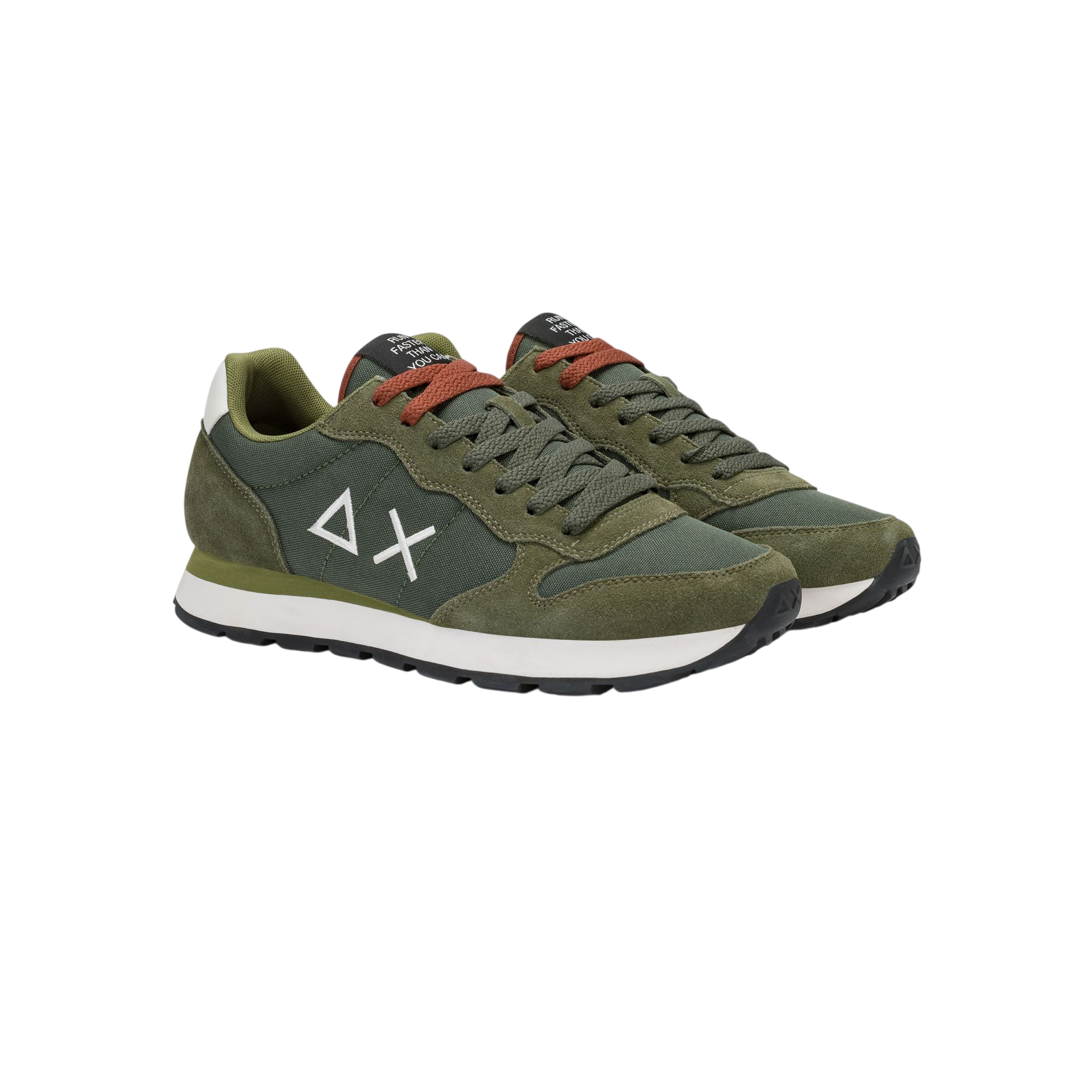 Sun68 sneakers uomo Tom Solid in tessuto e suede verde militare Z46101 MILITARE SCURO SUN68 