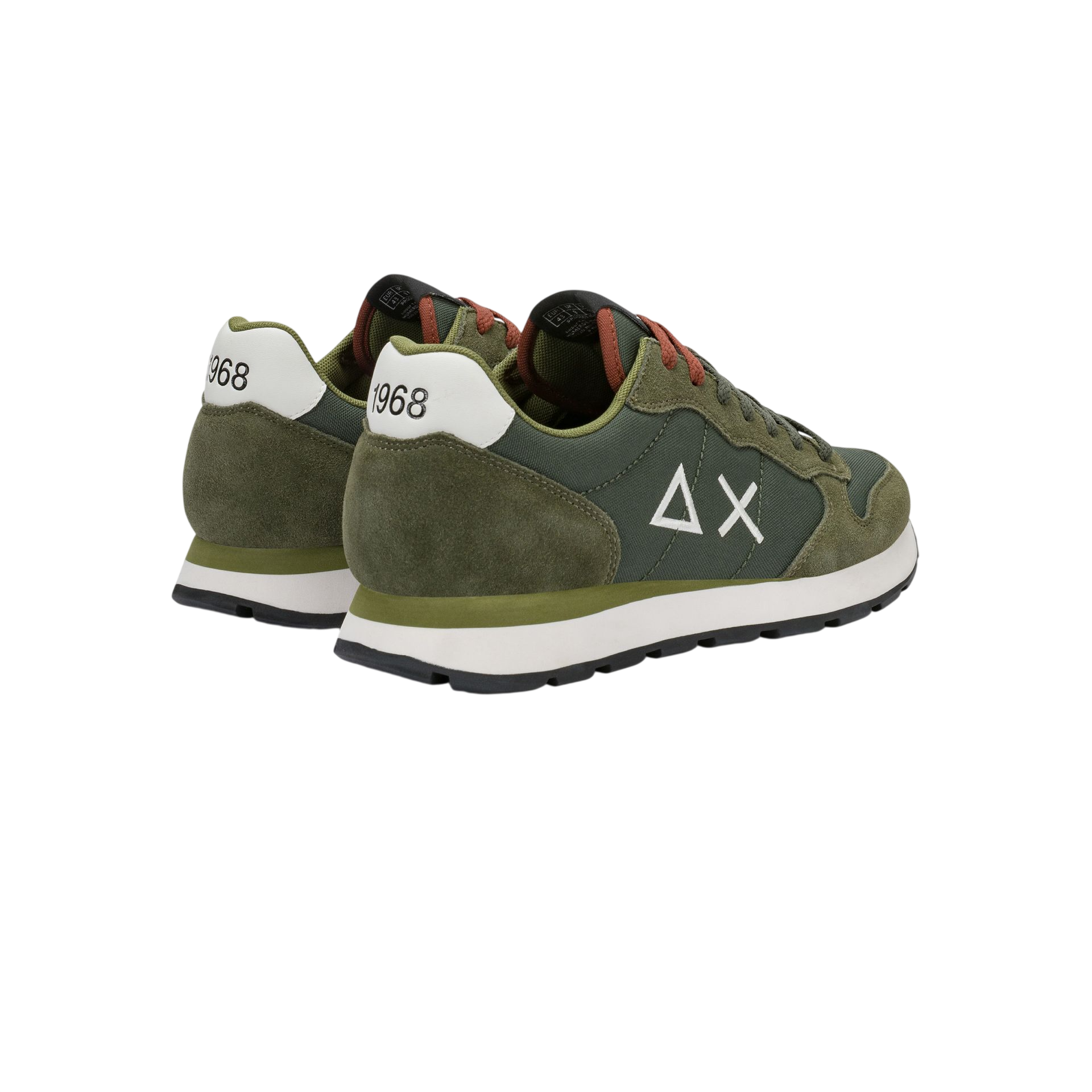 Sun68 sneakers uomo Tom Solid in tessuto e suede verde militare Z46101 MILITARE SCURO SUN68 