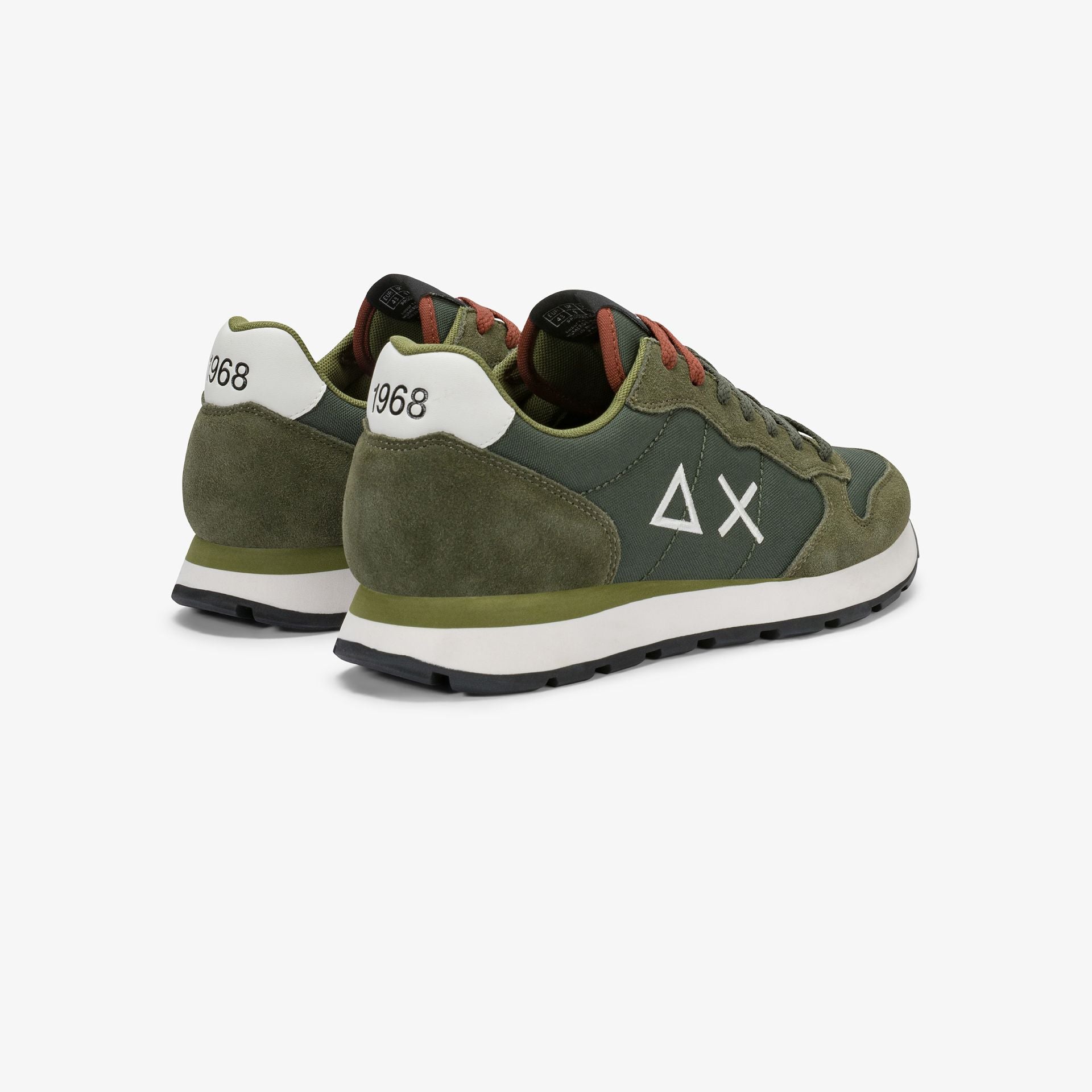 Sun68 sneakers uomo Tom Solid in tessuto e suede verde militare Z46101 MILITARE SCURO SUN68 