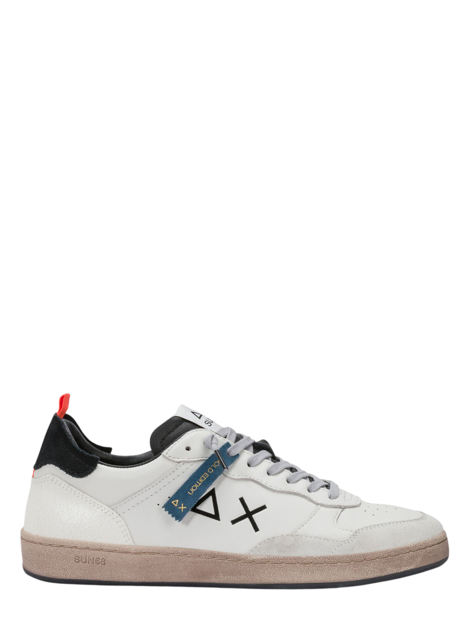 Sun68 sneakers uomo in pelle Urban Basket panna nero Z46146 PANNA-NERO SUN68 